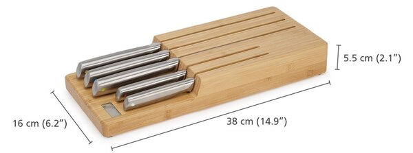 Zestaw noży ze stojakiem ze stali nierdzewnej 5 szt. Elevate Bamboo – Joseph Joseph