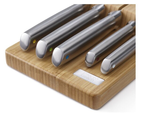 Zestaw noży ze stojakiem ze stali nierdzewnej 5 szt. Elevate Bamboo – Joseph Joseph