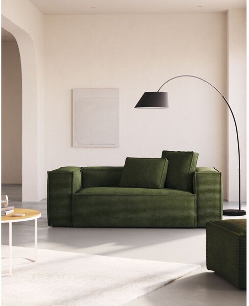 Czarna lampa stojąca z tekstylnym kloszem (wysokość 189 cm) May – Kave Home