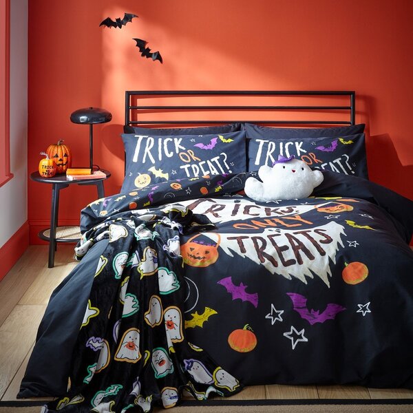 Czarna pościel jednoosobowa 135x200 cm Halloween Trick or Treat – Catherine Lansfield