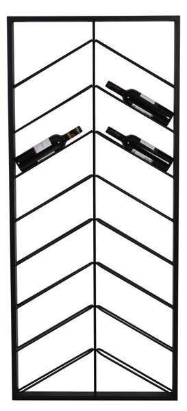 Czarny wiszący metalowy regał na wino liczba butelek 16 70x160x6 cm Malbeo – Light & Living