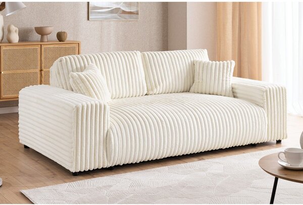 Kremowa sztruksowa sofa 178 cm Justin – Ropez
