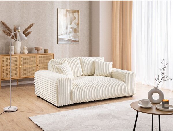 Kremowa sztruksowa sofa 178 cm Justin – Ropez