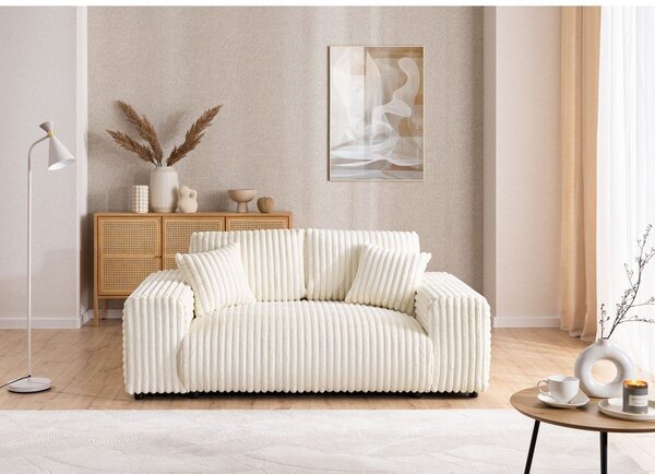 Kremowa sztruksowa sofa 178 cm Justin – Ropez