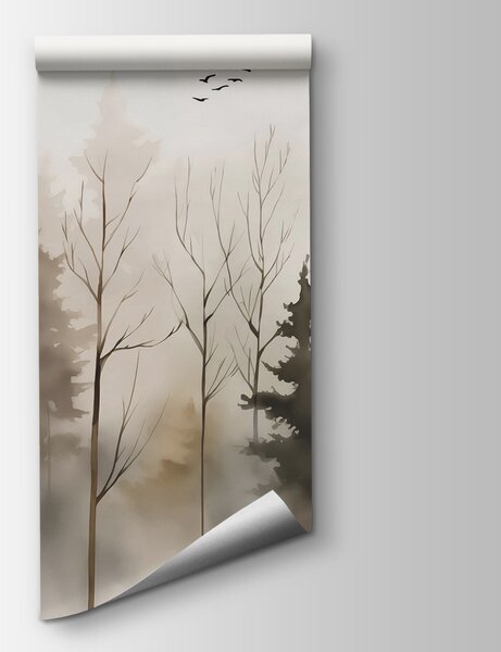 Fototapeta Grupa drzew we mgle, Fototapety Natura, Popularne Fototapety, w02721 - Tapeko.pl