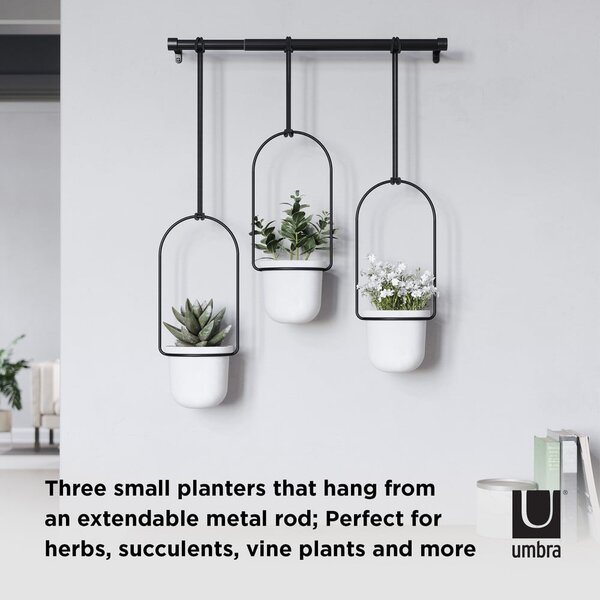 Plastikowe wiszące osłonki na doniczki na zioła zestaw 3 szt. ø 7,5 cm Triflora – Umbra