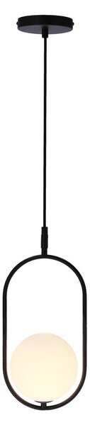 Czarna lampa wisząca ze szklanym kloszem 18.5x15 cm Cordel – Candellux Lighting