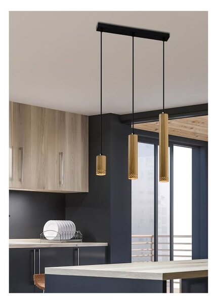 Lampa wisząca w czarno-złotym kolorze z metalowym kloszem 6x46 cm Tubo – Candellux Lighting