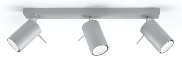 Szara lampa sufitowa Sollux Etna, dł. 45 cm