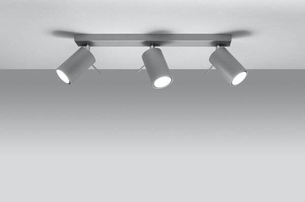 Szara lampa sufitowa Sollux Etna, dł. 45 cm