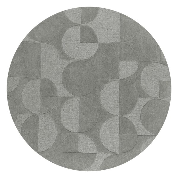 Szary okrągły dywan wełniany ø 160 cm Gigi – Flair Rugs