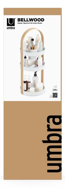 Biało-naturalny drewniany organizer łazienkowy Bellwood – Umbra