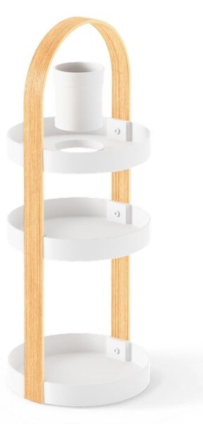 Biało-naturalny drewniany organizer łazienkowy Bellwood – Umbra