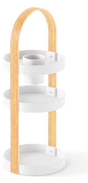 Biało-naturalny drewniany organizer łazienkowy Bellwood – Umbra