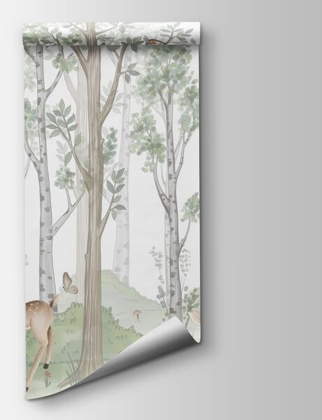 Fototapeta Tapeta z lasem drzew i zwierząt, Fototapety Natura, Popularne Fototapety, w02771v1 - Tapeko.pl