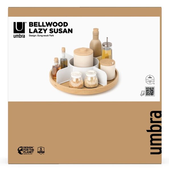 Naturalny drewniany organizer łazienkowy Bellwood – Umbra