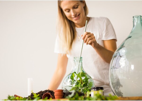 Szklane terrarium z narzędziami do uprawy roślin Esschert Design, 15 l