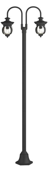 Zewnętrzna Lampa Lindby, Farley, ściemnialny, czarny, metal, antyczny