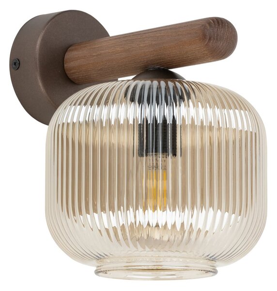 Lampa Ścienna TK Lighting, Salvia, ściemnialny, drewniany, salon, szkło