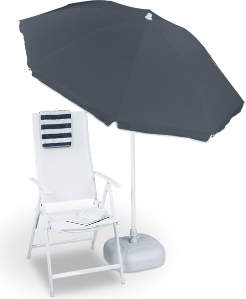 Relaxdays parasol balkonowy 180 cm z regulacją wysokości i możliwością przechylenia okrągły parasol chroniący przed słońcem