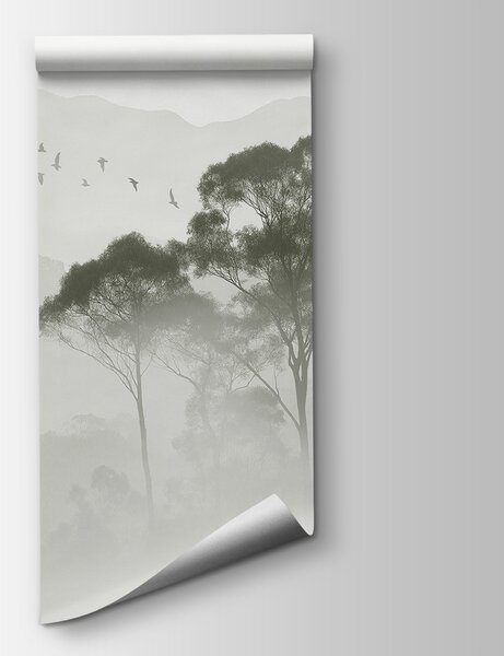 Fototapeta Ptaki latające nad drzewami, Fototapety Liście, Popularne Fototapety, w02740 - Tapeko.pl