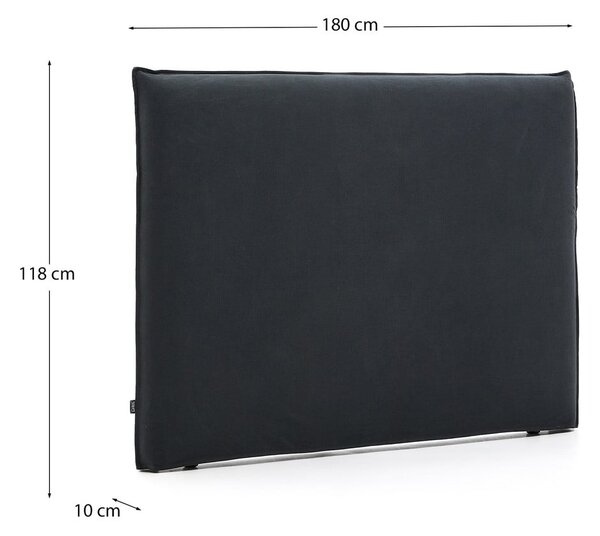 Antracytowy tapicerowany zagłówek 180x118 cm Jaira – Kave Home