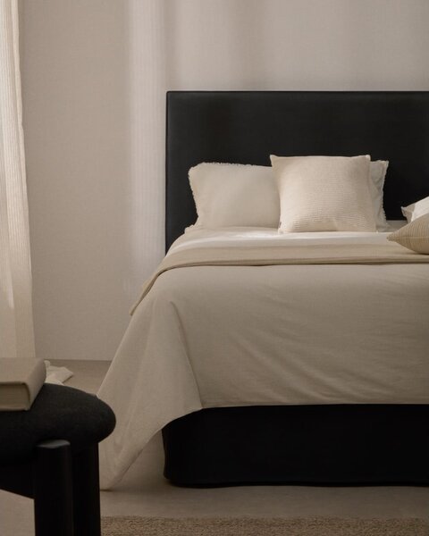 Antracytowy tapicerowany zagłówek 180x118 cm Jaira – Kave Home