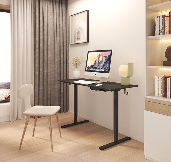 Czarne elektryczne biurko ergonomiczne do pracy na stojąco N3-D86