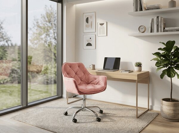 Fotel biurowy Q-190 VELVET, stary róż
