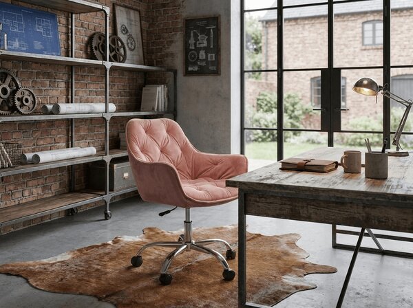 Fotel biurowy Q-190 VELVET, stary róż