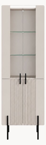 Witryna Malmi 60 cm czterodrzwiowa - kaszmir / czarne nóżki