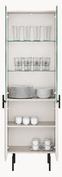 Witryna Malmi 60 cm czterodrzwiowa - kaszmir / czarne nóżki