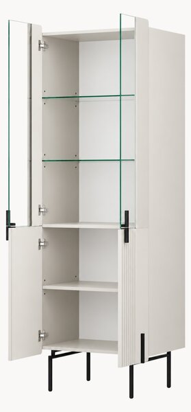 Witryna Malmi 60 cm czterodrzwiowa - kaszmir / czarne nóżki