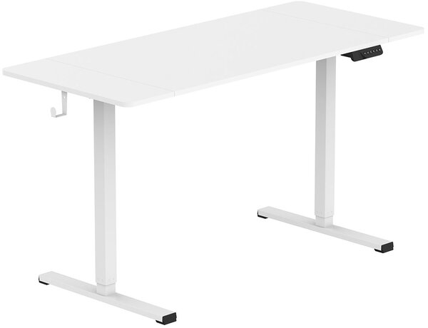 Regulowane metalowe biurko do komputera biały + biały - Rucal 5X
