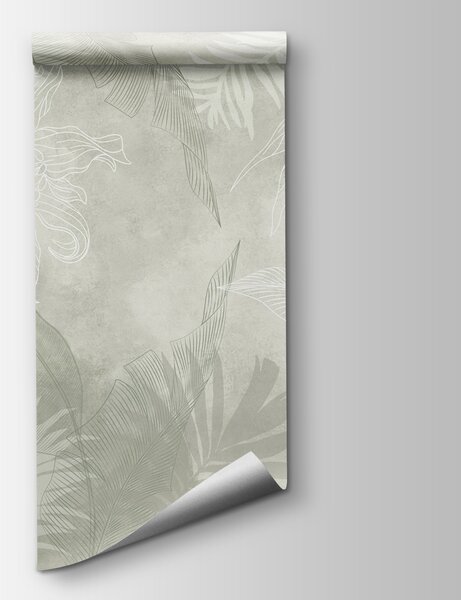 Fototapeta Biało-szary kwiatowy wzór, Fototapety Palmy, Popularne Fototapety, w02737v2 - Tapeko.pl