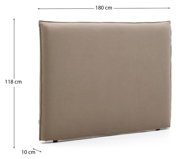 Szarobrązowy tapicerowany zagłówek 180x118 cm Jaira – Kave Home