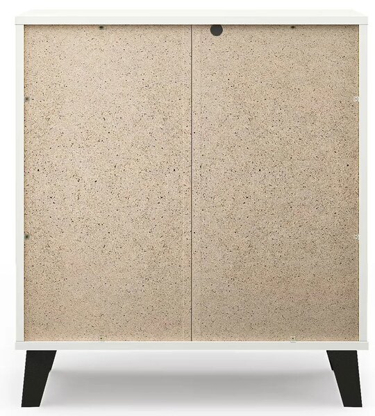 Minimalistyczna komoda z 3 szufladami biały + dąb artisan S1-D15