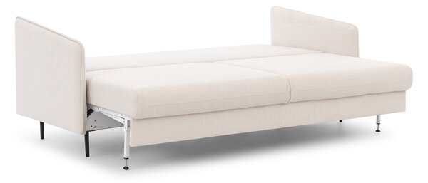 Kanapa z funkcją spania Movani - beżowa plecionka Loft 01 / czarne nogi