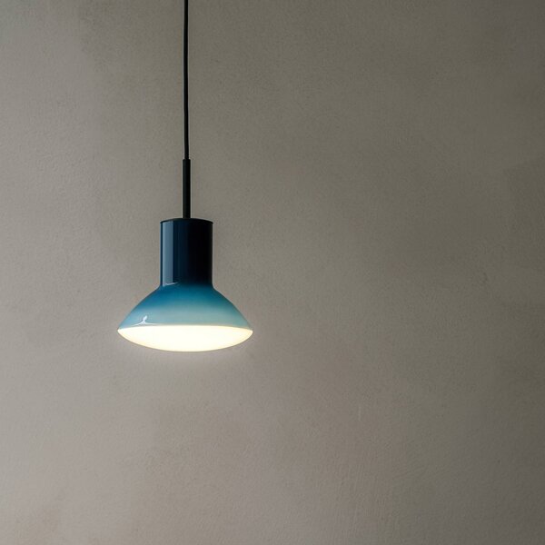 GRUPA Lampa wisząca Onda, możliwość ściemniania, niebieski, salon / jadalnia, aluminium, design
