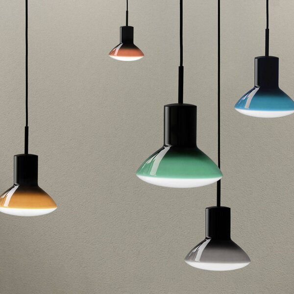 GRUPA Lampa wisząca Onda, możliwość ściemniania, brązowy / rdzawy, salon / jadalnia, aluminium, design