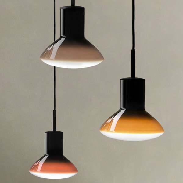GRUPA Lampa wisząca Onda, możliwość ściemniania, fioletowy / różowy / bladoróżowy, salon / jadalnia, aluminium, design