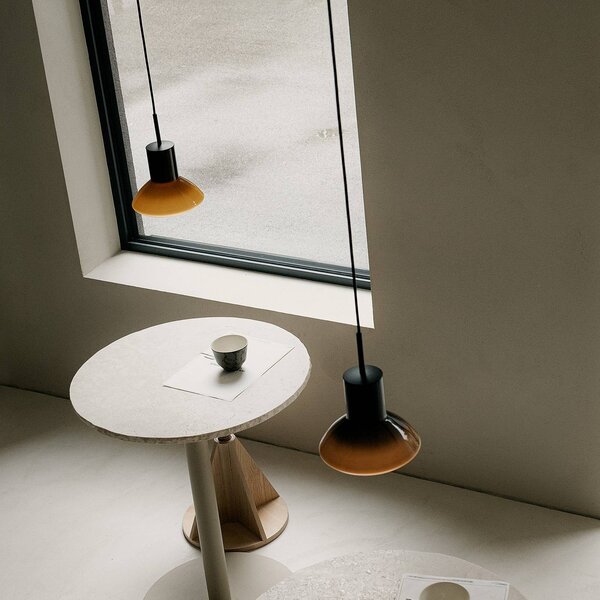 GRUPA Lampa wisząca Onda, możliwość ściemniania, żółty / pomarańczowy, salon / jadalnia, aluminium, design