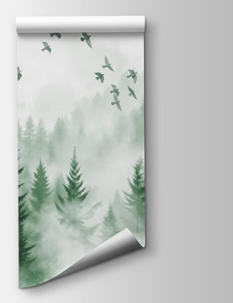 Fototapeta Ptaki latające nad lasem, Fototapety Natura, Popularne Fototapety, w08664v1 - Tapeko.pl