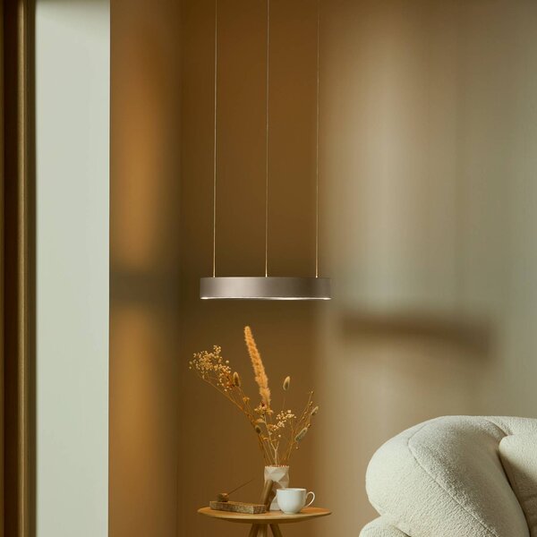 LOOM DESIGN Lampa wisząca Velora, możliwość ściemniania, kremowy / amber, salon / jadalnia, aluminium, nowoczesny