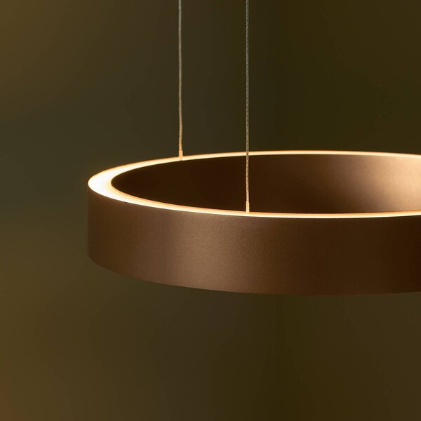 LOOM DESIGN Lampa wisząca Velora, możliwość ściemniania, brązowy / rdzawy, salon / jadalnia, aluminium, nowoczesny