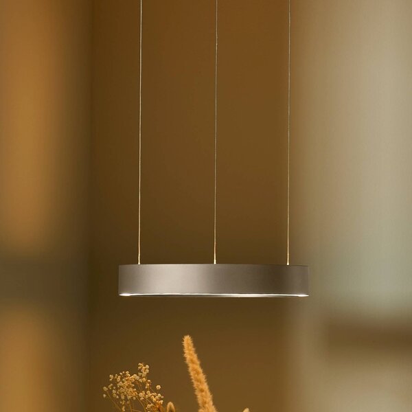 LOOM DESIGN Lampa wisząca Velora, możliwość ściemniania, kremowy / amber, salon / jadalnia, aluminium, nowoczesny