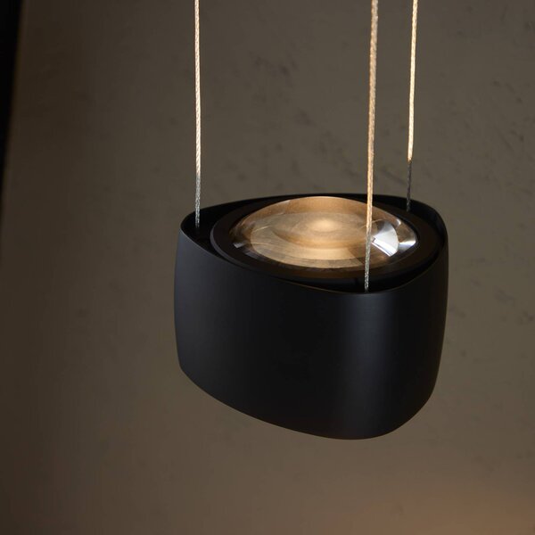 LOOM DESIGN Lampa wisząca Air, możliwość ściemniania, czarny, salon / jadalnia, aluminium, nowoczesny