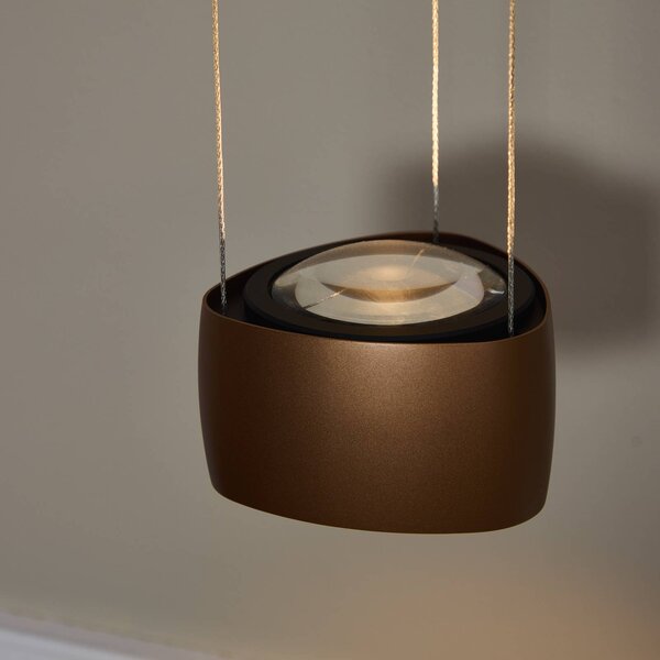 LOOM DESIGN Lampa wisząca Air, możliwość ściemniania, brązowy / rdzawy, salon / jadalnia, aluminium, nowoczesny