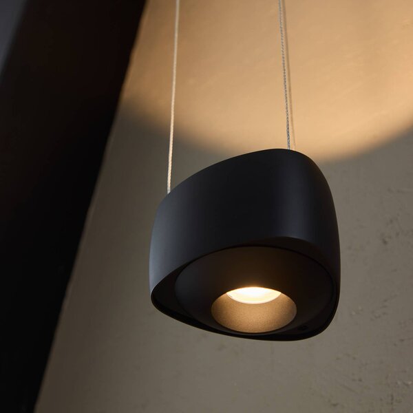 LOOM DESIGN Lampa wisząca Air, możliwość ściemniania, czarny, salon / jadalnia, aluminium, nowoczesny