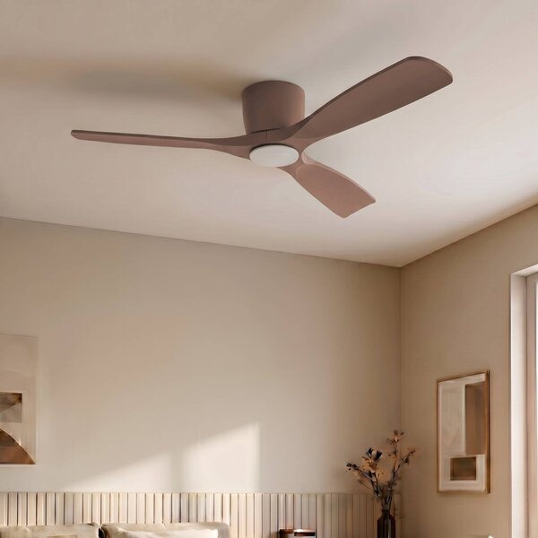 Wentylator sufitowy Lucande Smart LED Moneno, brązowy, DC, Tuya Moneno Lucande, możliwość ściemniania, brązowy / rdzawy, salon / jadalnia, metal, nowoczesny